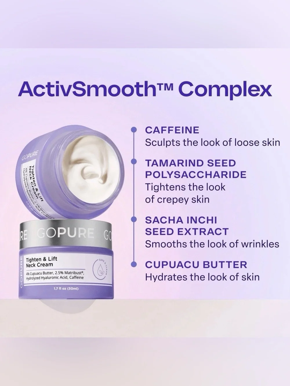 GOPURE Tighten & Lift Neck Firming Cream ~ 1.7 oz Exp: 12/2028 ~ New in Box
